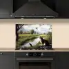 Kat - Beekje - Weide keuken achterwand spatscherm klein -sfeer1