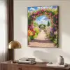 Doorkijk - Bloemen - Kleurrijk - Natuur Textielframe zwart klein -sfeer3