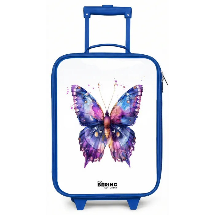 Paarse prachtvlinder Kinderkoffer - Blauw klein -zz3dotto