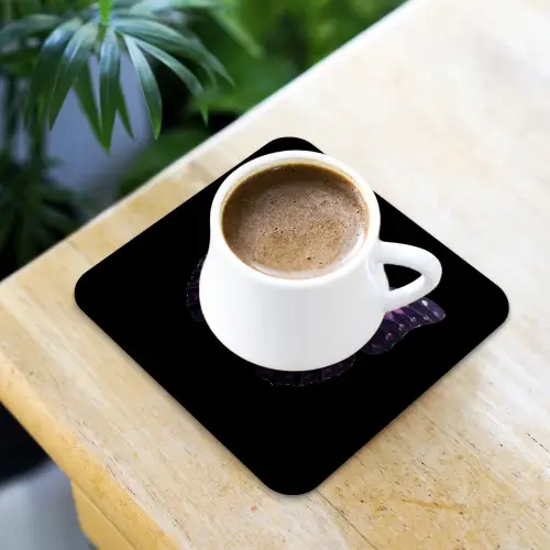 Vlinder - Paars - Levendig onderzetter kurk middel -sfeer5