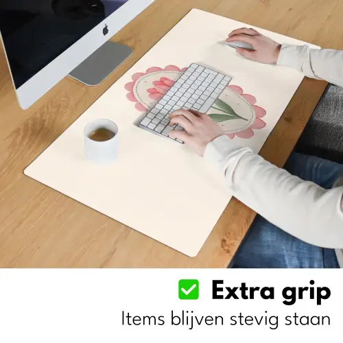 Tulp - Lijst - Ovaal - Illustratie Muismat XXL klein -sfeer3