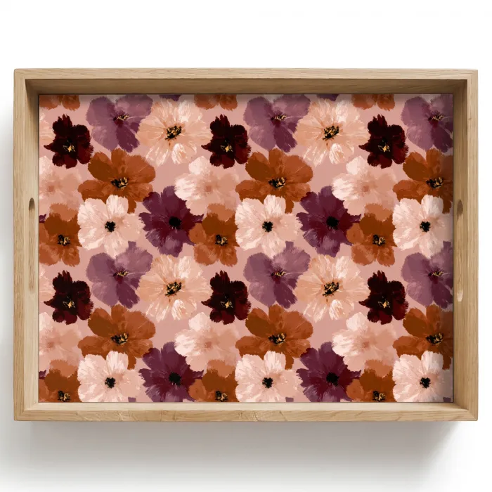 Bloemen - Abstract - Aardetinten Dienblad Rechthoek middel 911 -z3d_shopping