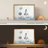 Waterverf - Planeten - Sterren - Raket Light Box met batterij (Wandlamp kind) middel -sfeer3_kind