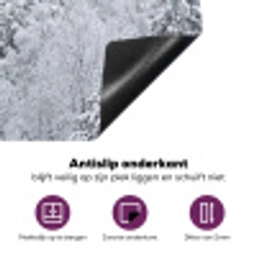 Bos - Sneeuw - Winter - Natuur - Wit Inductie beschermer vinyl 3mm klein -zzzzzzz-cc-onderkant
