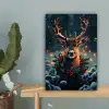 Hert - Kerst - Winter - Sneeuw - Kerstkrans canvas 2cm klein -sfeer4