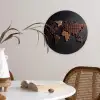 Wereldkaart - chocola - Smakelijke uitstraling Wandcirkel plexiglas klein -sfeer4
