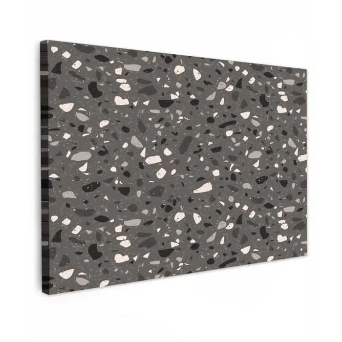 Terrazzo -  Patroon - Grijs Tuinposter op houten frame 2 cm dik klein 845 -3d