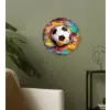 Voetbal - Verf - Kleuren - Zwart - Wit Wandcirkel kunststof plaat 5mm dik klein -sfeer3