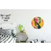 Vrouw - Verfstrepen - Gekleurd Wandcirkel aluminium klein -kinderkamer
