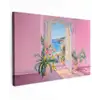 Roze - Buiten - Verf Tuinposter op houten frame 2 cm dik klein -3d