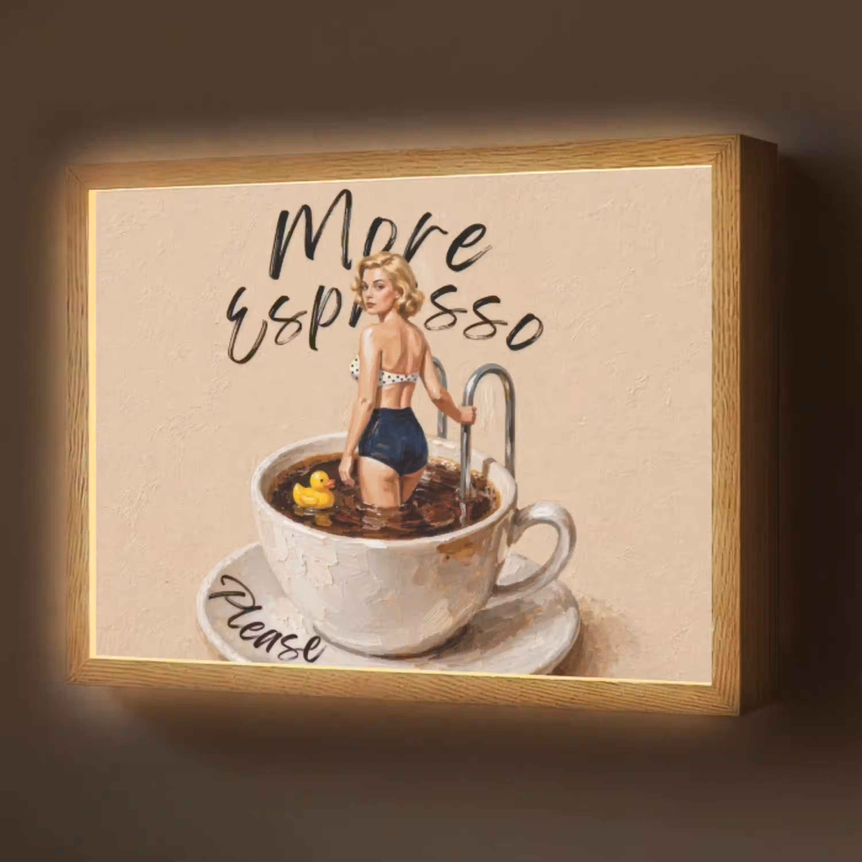 More espresso - Koffie - Eend Light Box met batterij (Wandlamp) middel -z3d_website