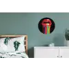 Lippen - Kleuren - Zwart Wandcirkel aluminium klein -slaapkamer
