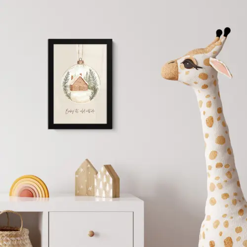 Quote - Winter - Kerst - Beige - Kerstbal fotolijst zwart zonder passe partout klein -usfeer4_kinderkamer