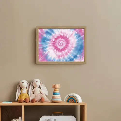 Tie-dye - Roze - Patroon Light Box met batterij (Wandlamp kind) middel -sfeer2_kind