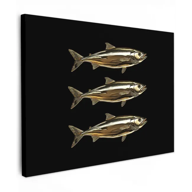 Canvas Print - Pisces - Gold - Black