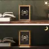 Goud - Krab - Dieren - Zwart Light Box met kabel (Tafellamp) klein -sfeer3