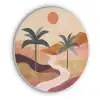 Heuvels - Palmbomen - Abstract Akoestische PET Vilt - Rond klein -3d
