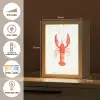 Kreeft - Waterverf - Aquarel - Oranje Light Box met kabel (Tafellamp) klein -USP_FR