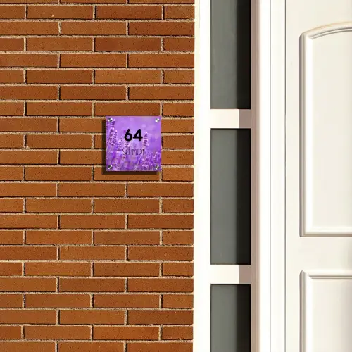 Lavendel - Modern Naambord Vierkant klein -sfeer3-XS