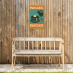 Pannenkoeken - Siroop - Illustratie - Oranje Tuinposter op houten frame 2 cm dik klein -sfeer4