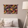 Warm - Patroon - Penseel - Viooltjes Wandkleed katoen klein 269 -sfeer4