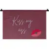 Kiss my ass - Lip - Bordeaux Wandkleed katoen klein -zz3d
