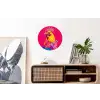 Haan - Kleurrijk - Kimono - Roze Wandcirkel aluminium klein -kantoor