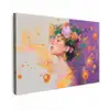 Abstract - Vrouw - Bloemenkroon - Goud Tuinposter op houten frame 2 cm dik klein -3d