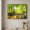 Bos - Landschap - Water - Bomen - Zon - Groen - Natuur Textielframe zwart klein -sfeer2