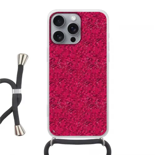 Vloeiend - Verf - Texturen - Rood Hoesje iPhone 16 Pro Max met koord klein 804 -3d