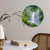 Jungle - Regenwoud - Water - Waterval - Planten Wandcirkel behangsticker klein -sfeer3