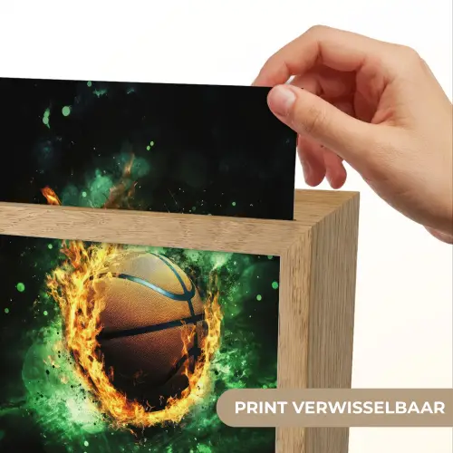Basketbal - Vuur - Vlammen - Groen Light Box met kabel (Kinderlampje) klein -USP_websiteprintNL