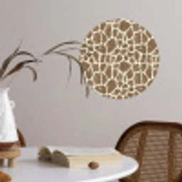 Giraf - Klassiek - Bruin Wandcirkel behangsticker klein 186 -sfeer3