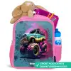 Monster Wheels Kinderrugzak - Roze middel -inhoud_NL