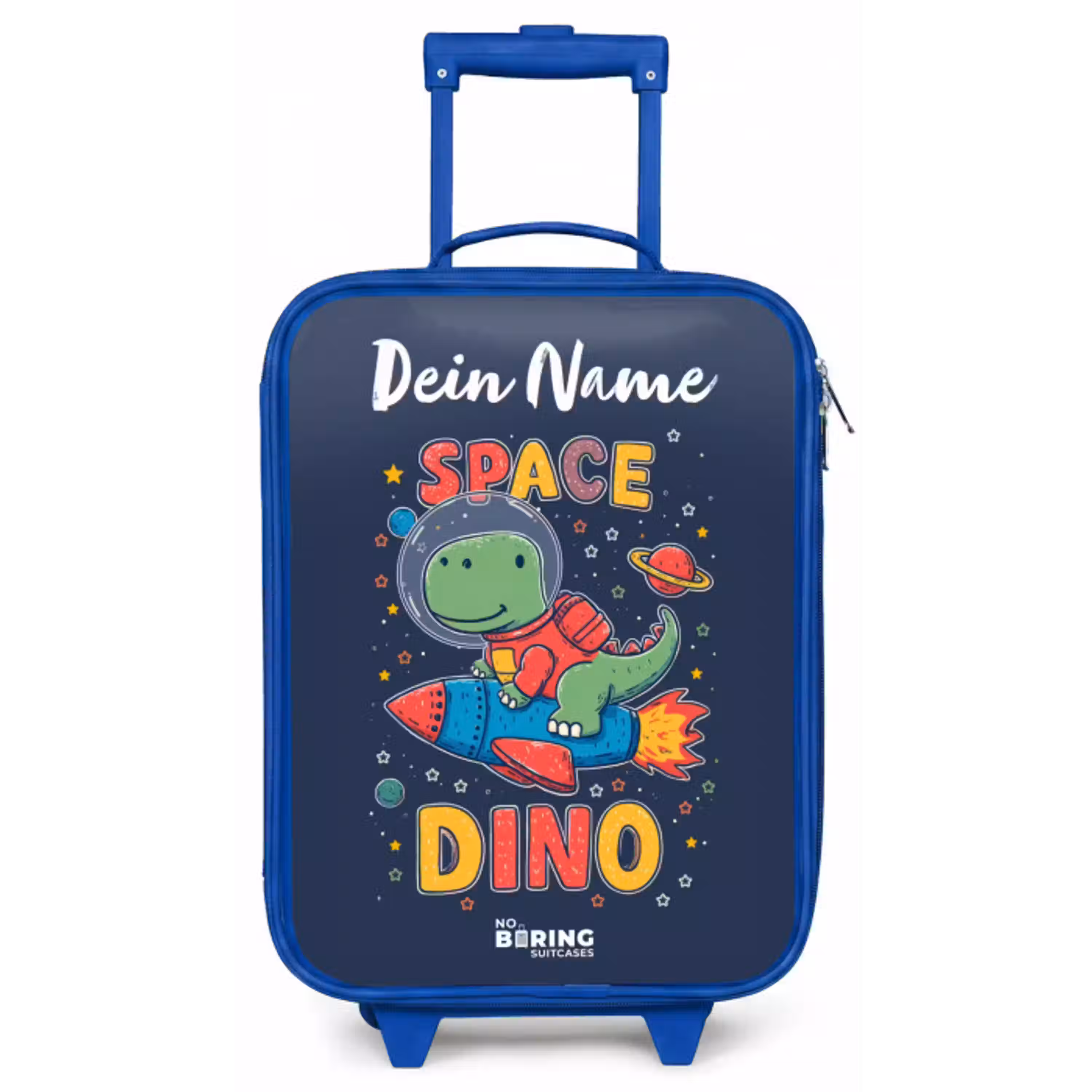 Dinosaurus - Groen - Raket - Sterrenhemel Kinderkoffer - Blauw klein -zz3dotto