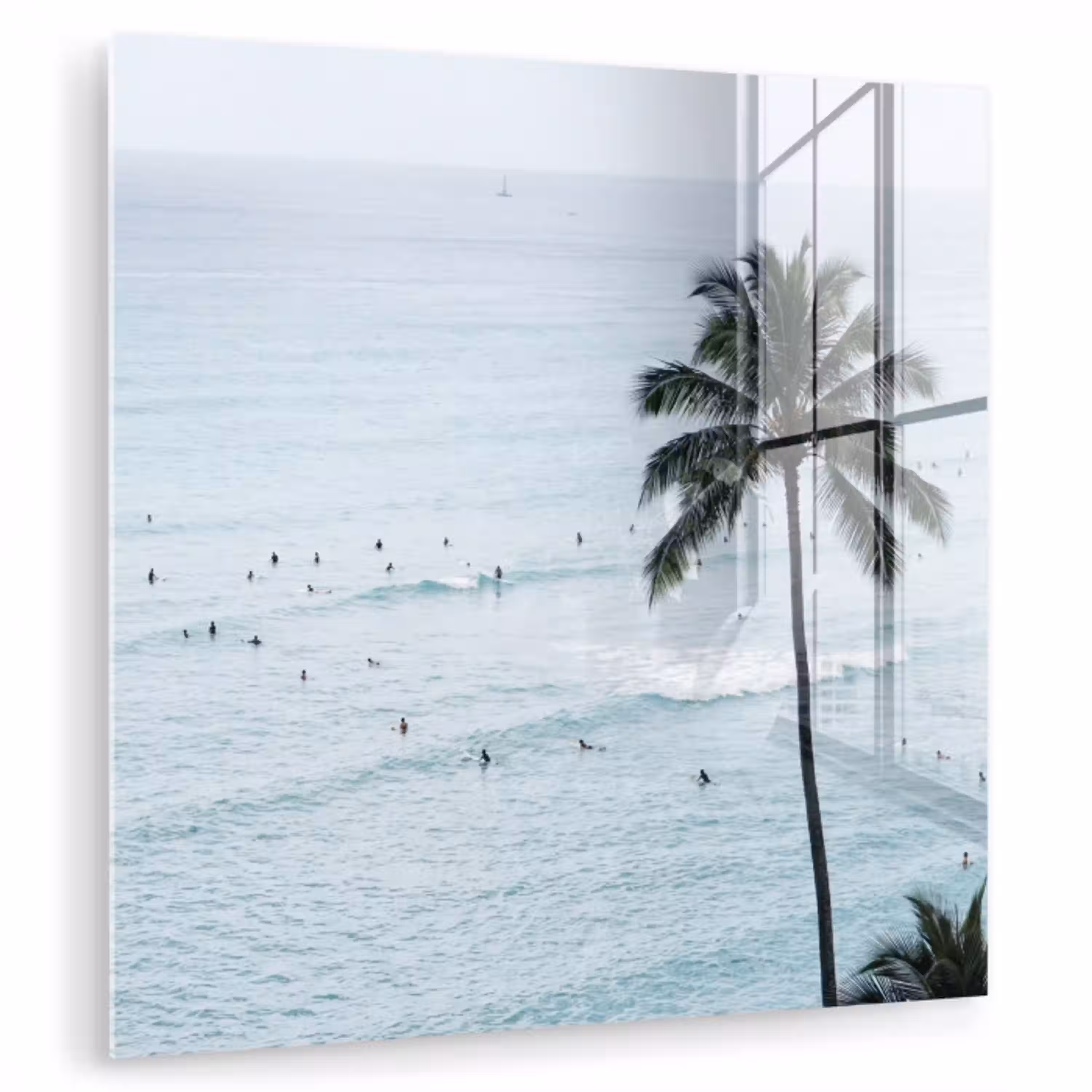 Oceaan - Palmbomen - Surfers plexiglas 5mm klein -zzzproduct_nieuw