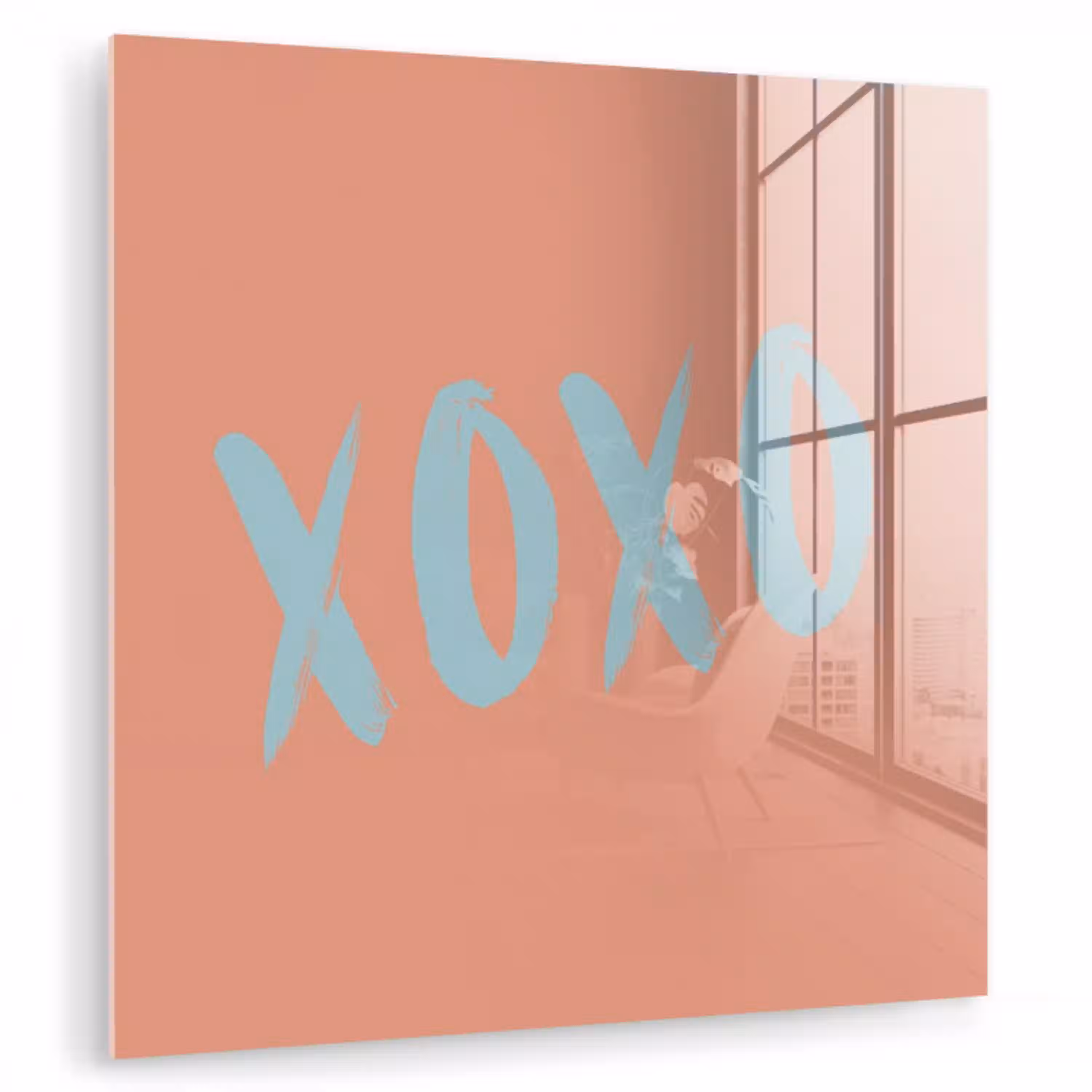 XOXO - Blauw - Perzikkleur plexiglas 5mm klein -zzzproduct_nieuw