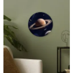 Planeten - Saturnus - Ruimte Wandcirkel kunststof plaat 5mm dik klein -sfeer3