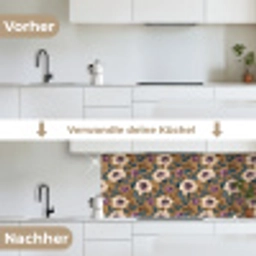 Floraal - Stilleven - Kleurrijk keuken achterwand 2 middel 871 -voor-na_DE