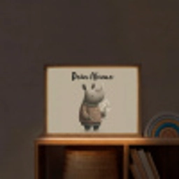 Neushoorn - Witte bloemen - Lief Light Box met batterij (Wandlamp kind) middel -sfeer1_kind