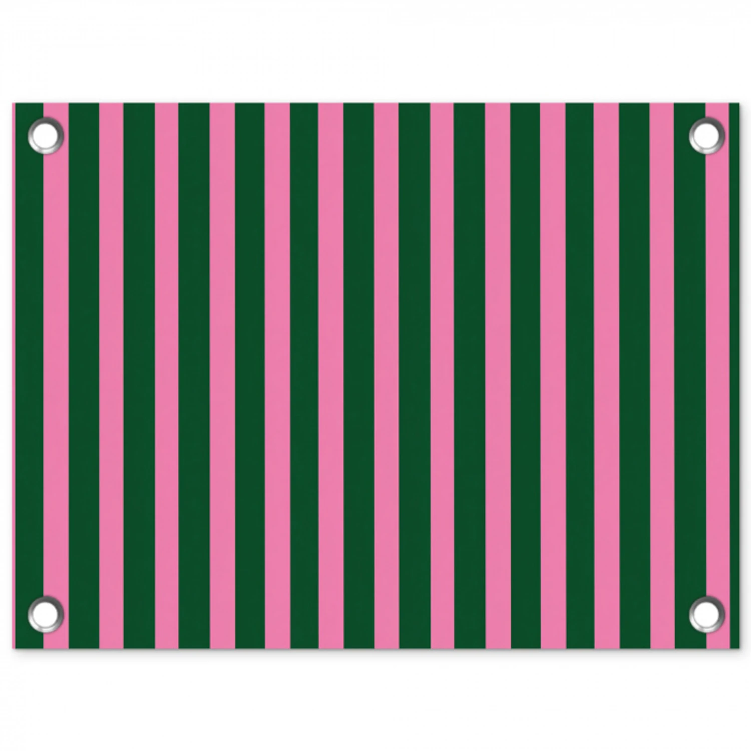 Verticale strepen - Groen - Roze tuinposter los doek klein 239 -3d