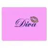 Diva - Lip - Panterprint - Roze muismat rubber klein -3d