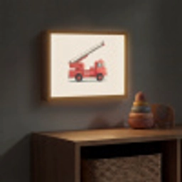 Illustratie - Brandweer - Rood - Minimalistisch Light Box met batterij (Wandlamp kind) middel -sfeer5_kind