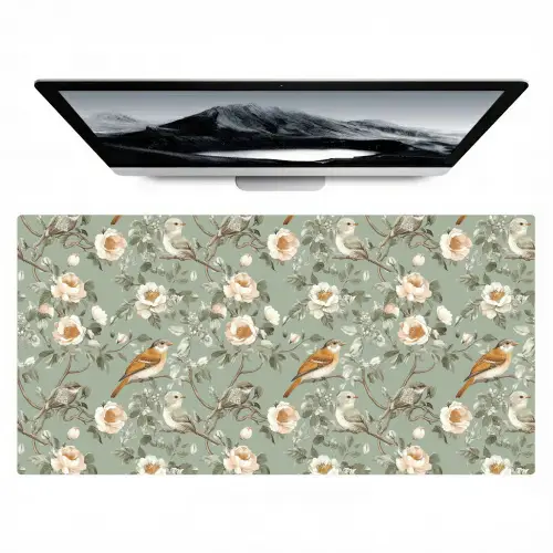 Roze - Vogels - Kleurrijk Muismat XXL klein 681 -zzz3d