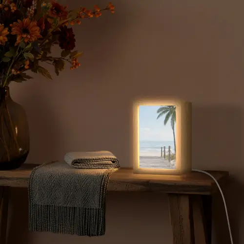 Palmbomen - Pad - Horizon Light Box met kabel (Tafellamp) klein -sfeer4