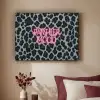 Panterprint - Zwart - Neonletters - Roze Textielframe zwart klein -sfeer1