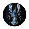 Kreeft - Delftsblauw - Schild - Stoer Wandcirkel aluminium klein -3d