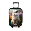 Witte puppy in een bloemenweide Kinderkoffer - Zwart klein -3d
