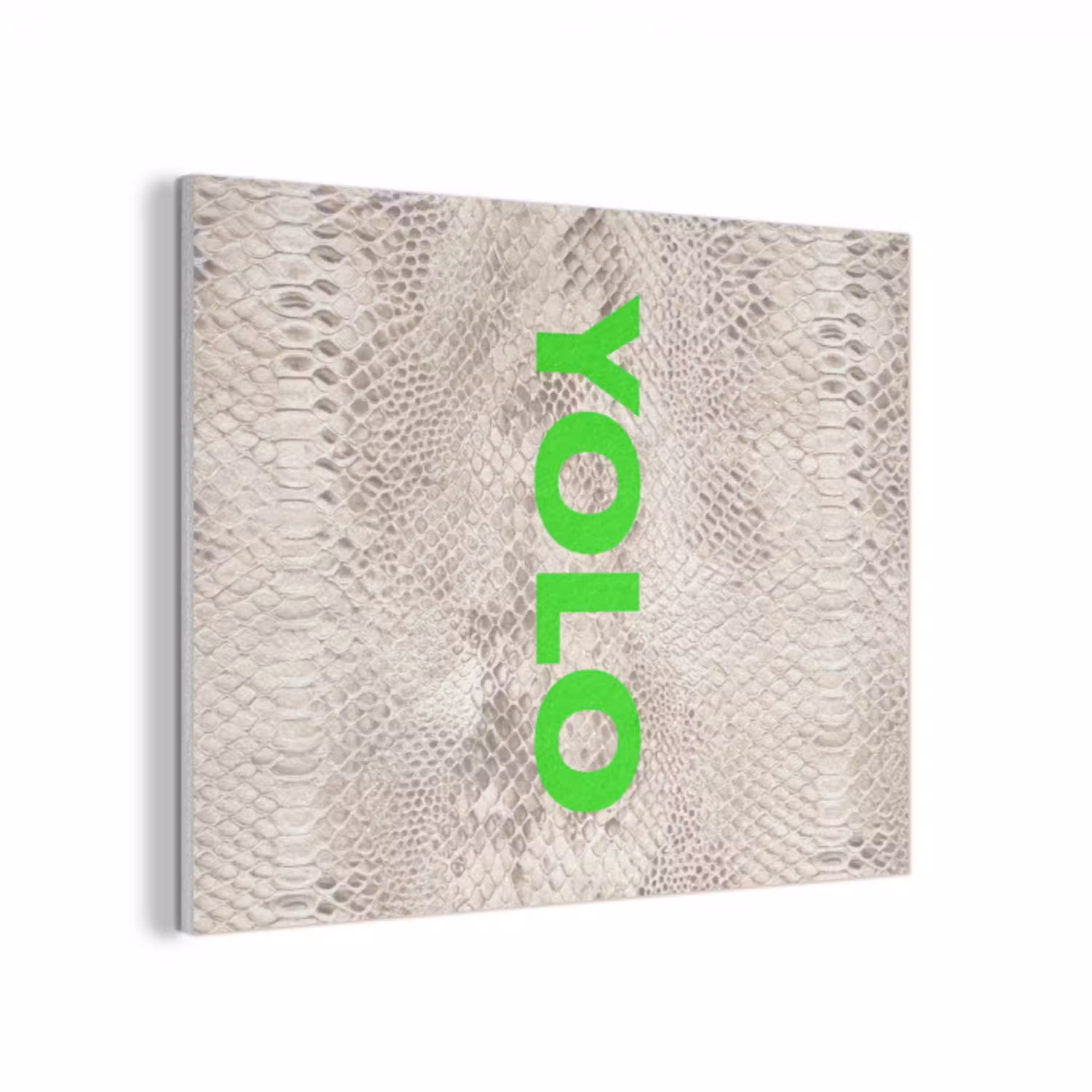 YOLO - Groen - Neon - Slangenprnt PET vilt klein -3d