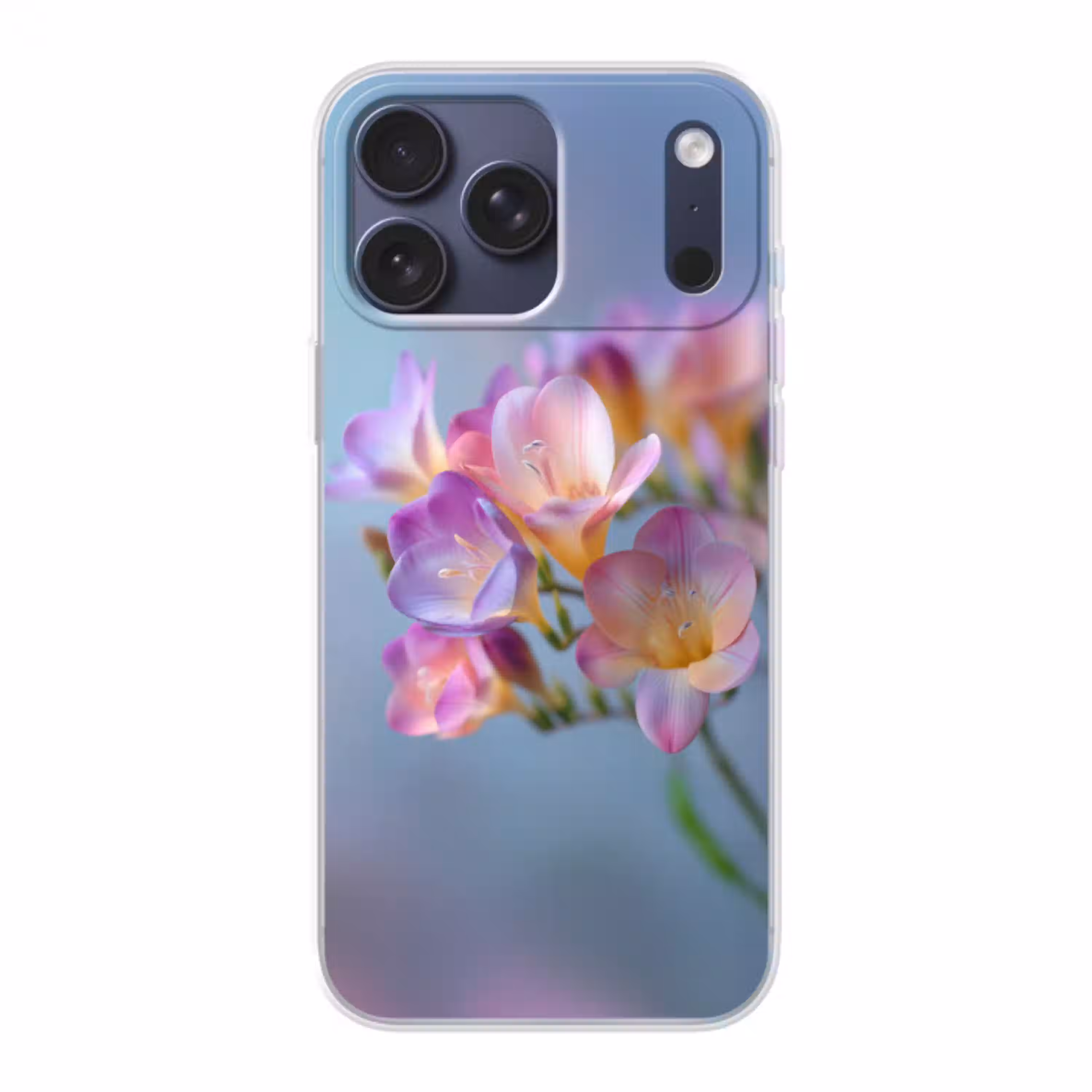 Bloemen - Paars - Overloop - Meeldraden Telefoonhoesje iPhone 17 Pro Max klein -3d
